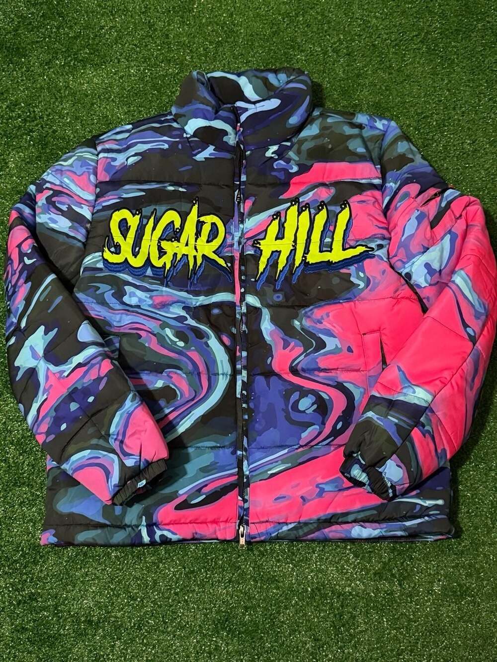 Sugarhill Potion Puffer Jacket with Skeleton Graphic